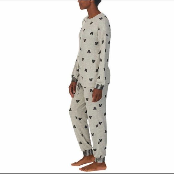 NWT Disney Mickey Character Ladies' 2-piece Lounge Set Sz XS NWT Grey & Black - Picture 3 of 7